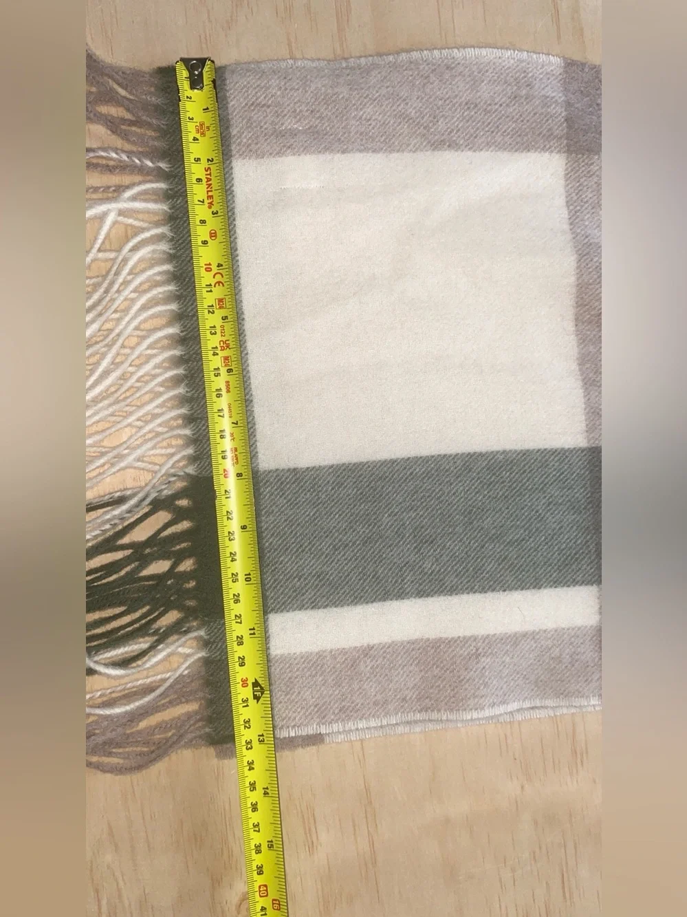 Soft Plaid Fringe Scarf - Neutral Taupe, Cream & Olive